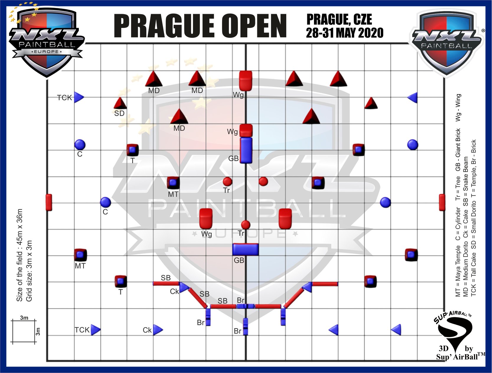 NXL 2020 Europe Praha kenttälayout Community paintball.fi