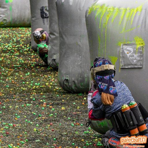 Paintballs Colliding Mid-Air